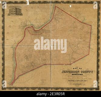 Jefferson County Ky Map Map Of Jefferson County, Kentucky - Showing The Names Of Property Holders,  Division Lines Of Farms, Position Of Houses, Churches, School-Houses,  Roads, Water-Courses, Distances, And The Topographical Stock Photo - Alamy