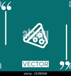 pizza triangular bitten piece outline vector icon Linear icon. Editable stroke line Stock Vector