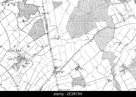 Map of Huntingdonshire OS Map name 013-SE, Ordnance Survey, 1889-1892. Stock Photo