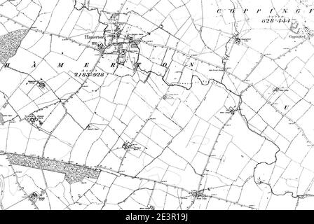 Map of Huntingdonshire OS Map name 013-SW, Ordnance Survey, 1889-1892. Stock Photo