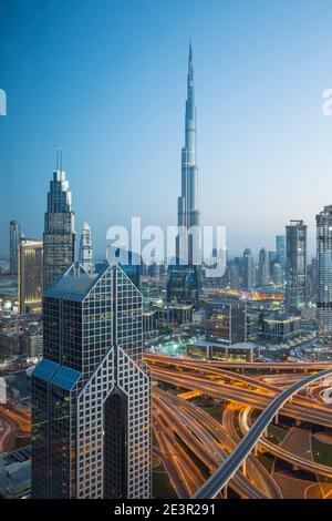 United Arab Emirates, Dubai, View towards Burj Khalifa Stock Photo