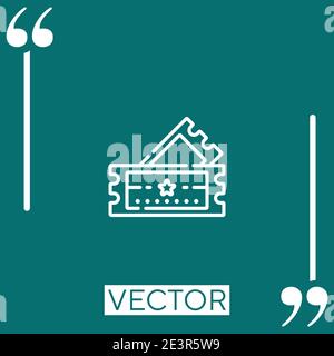 ticket vector icon Linear icon. Editable stroked line Stock Vector