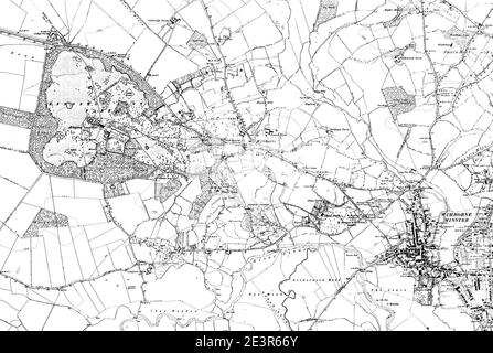 Map of Dorset OS Map name 034-NE, Ordnance Survey, 1888-1892. Stock Photo