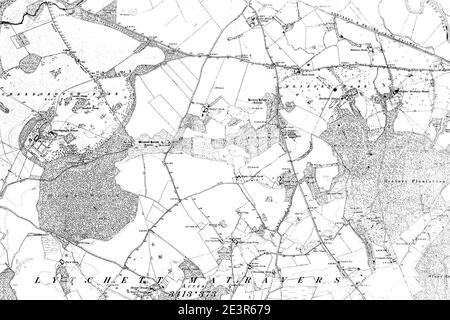 Map of Dorset OS Map name 034-SW, Ordnance Survey, 1888-1892. Stock Photo