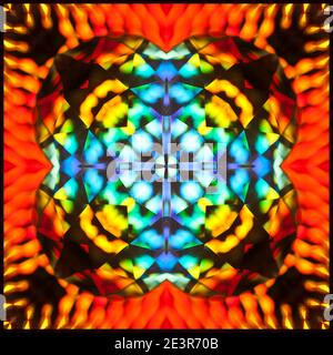 Kaleidoscope designed from a sun catcher image Stock Photo