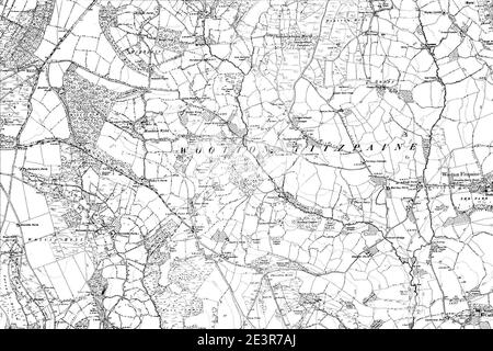 Map of Devon OS Map name 072-SE, Ordnance Survey, 1862-1898. Stock Photo