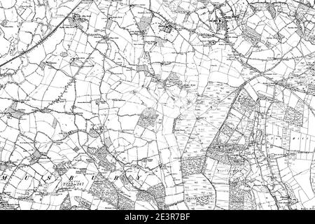 Map of Devon OS Map name 072-SW, Ordnance Survey, 1862-1898. Stock Photo