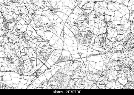 Map of Devon OS Map name 072-NE, Ordnance Survey, 1862-1898. Stock Photo