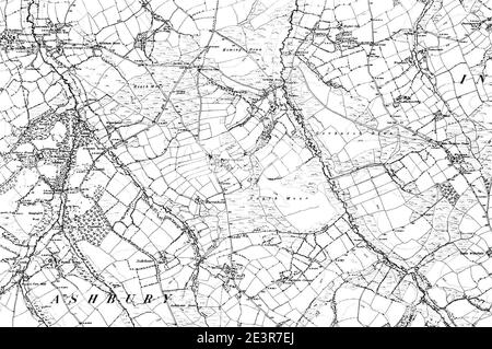 Map of Devon OS Map name 064-SE, Ordnance Survey, 1862-1898 Stock Photo ...