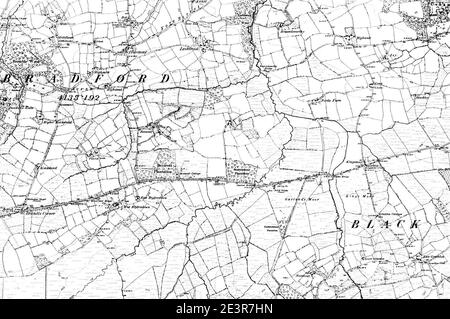 Map of Devon OS Map name 051-SW, Ordnance Survey, 1862-1898. Stock Photo