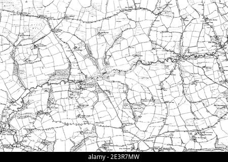 Map of Devon OS Map name 043-SE, Ordnance Survey, 1862-1898. Stock Photo