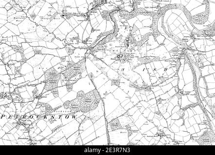 Map of Devon OS Map name 041-NE, Ordnance Survey, 1862-1898 Stock Photo ...