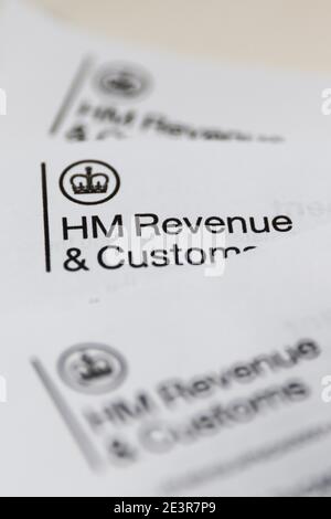 HMRC HM Revenue & Customs Self Assessment Statement  Picture by Antony Thompson - Thousand Word Media, NO SALES, NO SYNDICATION. Contact for more info Stock Photo