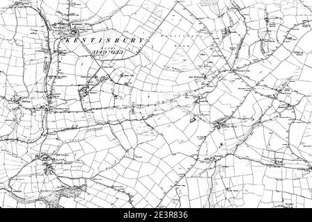 Map of Devon OS Map name 006-SW, Ordnance Survey, 1862-1898. Stock Photo