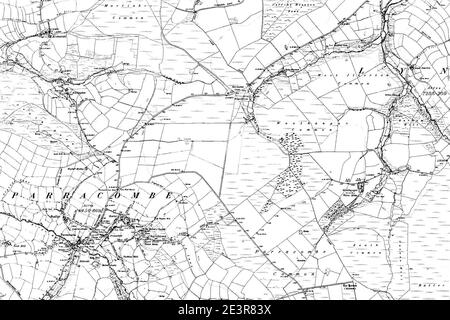 Map of Devon OS Map name 006-NE, Ordnance Survey, 1862-1898. Stock Photo