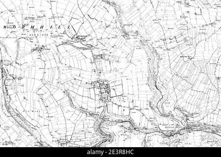 Map of Derbyshire OS Map name 015-SE, Ordnance Survey, 1882-1896. Stock Photo