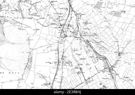 Map of Derbyshire OS Map name 015-NW, Ordnance Survey, 1882-1896. Stock Photo