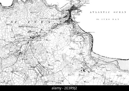 Map of Cornwall OS Map name 061-SW, Ordnance Survey, 1868-1896 Stock ...