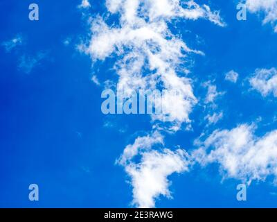 Blue sky with fleecy clouds Stock Photo