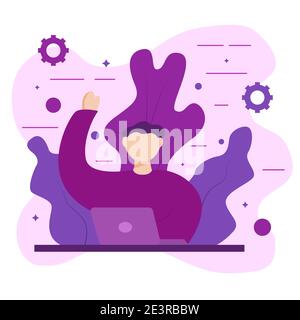 Illustration vector design of freelancer male Stock Vector
