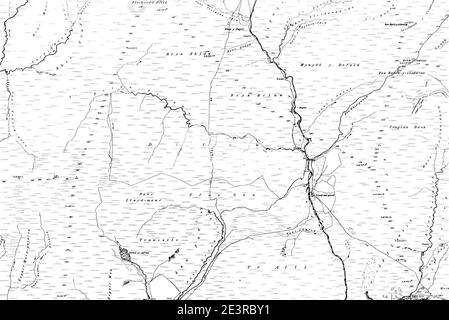 Map of Cardiganshire OS Map name 012-NE, Ordnance Survey, 1887-1891. Stock Photo