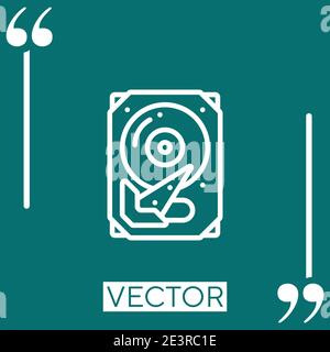 hdd vector icon Linear icon. Editable stroke line Stock Vector