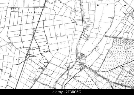 Map of Cambridgeshire OS Map name 035-NW, Ordnance Survey, 1884-1892. Stock Photo