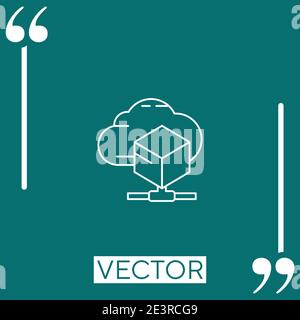 data cloud vector icon Linear icon. Editable stroked line Stock Vector