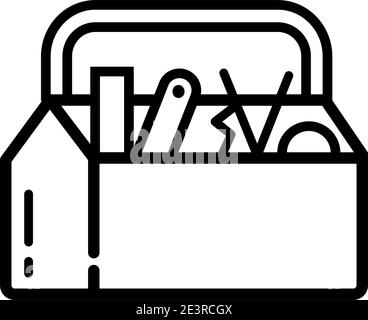 vector simple illustration of toolbox with tools Stock Vector