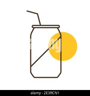 Soda cans vector icon. Fast food sign. Graph symbol for cooking web site and apps design, logo, app, UI Stock Vector