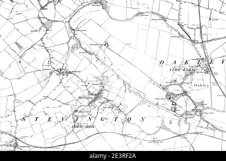 Map of Bedfordshire OS Map name 011-NW, Ordnance Survey, 1885-1896. Stock Photo