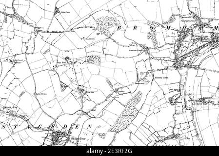 Map of Bedfordshire OS Map name 011-SW, Ordnance Survey, 1885-1896. Stock Photo