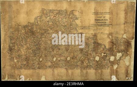 Map of Amelia Co., Virginia - made under the direction of A.H. Campbell, Capt. P.E. & in charge of Topog. Dept. D.N.V. Stock Photo