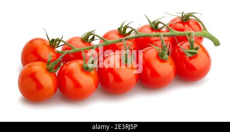 cherry tomato branch path isolated on white Stock Photo