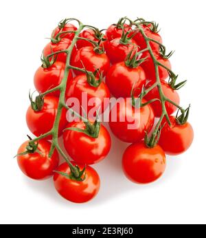 cherry tomato branch path isolated on white Stock Photo