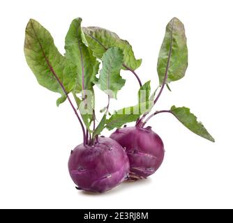 purple kohlrabi path isolated on white Stock Photo