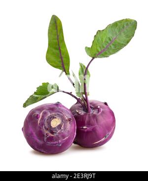 purple kohlrabi path isolated on white Stock Photo