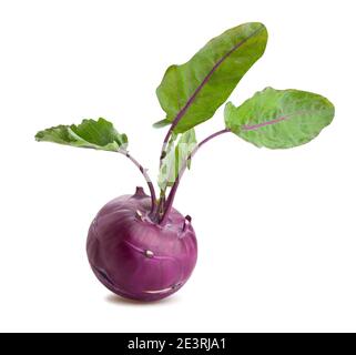 purple kohlrabi path isolated on white Stock Photo