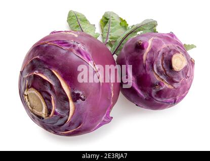 purple kohlrabi path isolated on white Stock Photo