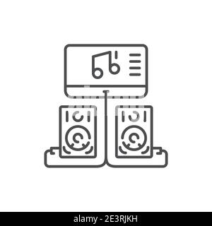 Podcast equipment color line icon. Podcasting. Editable stroke. Stock Vector