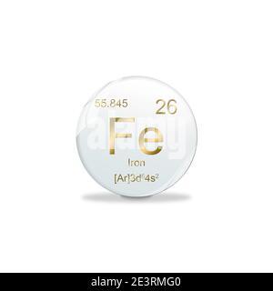 Iron elements on periodic table 3d illustration Stock Photo - Alamy