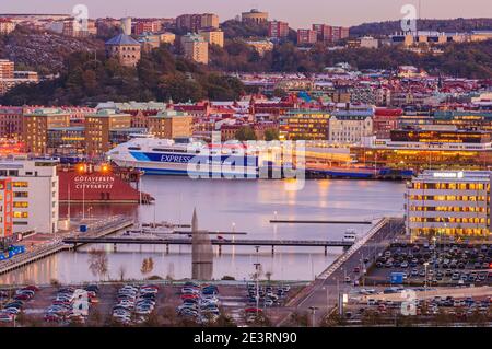 View of Gothenburg city at sunrise Stock Photo