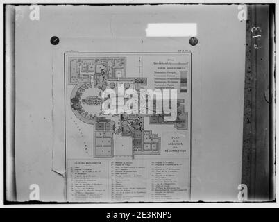 Maps, plans, restorations, etc. Plan of the Church of the Holy Sepulchre Stock Photo