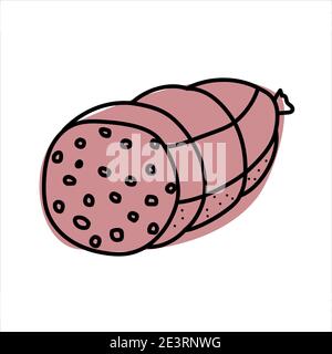Ham doodle icon vector illustration for web, kitchen wear Stock Vector