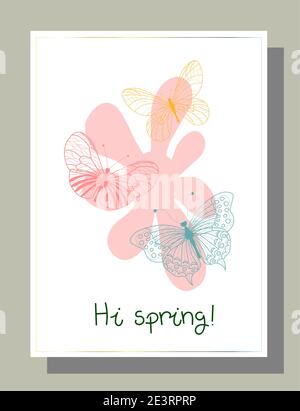 Valentine s day congratulation. Modern trendy valentine s day card. Romantic poster. Stock Vector
