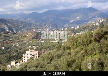 View of Lavagna hinterland. Tigullio. Liguria. Italy Stock Photo