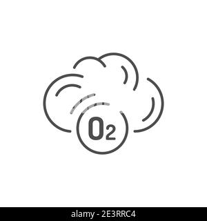 Cloud with air color line icon. Editable stroke. Stock Vector