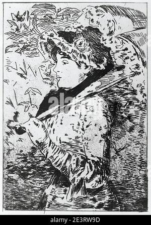 Édouard Manet - Jeanne - Le Printemps (Etching). Stock Photo