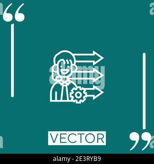outsourcing vector icon Linear icon. Editable stroked line Stock Vector