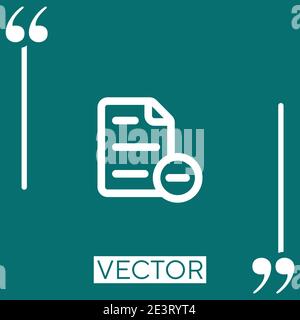 file delete button Linear icon. Editable stroke line Stock Vector